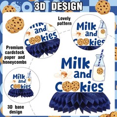 Milk Cookies Birthday Decorations – 9 Pcs Milk and Cookie 1st Birthday Honeyc…