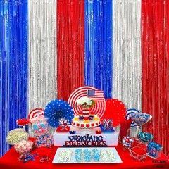 XtraLarge Red, White & Blue Streamers 3.2×8 ft – Pack of 2 for Patriotic Events