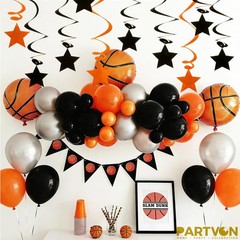 Orange Black Hanging Swirl Decorations – 32 Pcs Metallic Ceiling Swirls with …