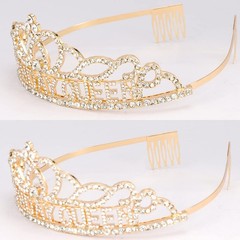 CAVETEE Gold Birthday Crowns and Sash – Queen Tiara for 2 Piece Set,