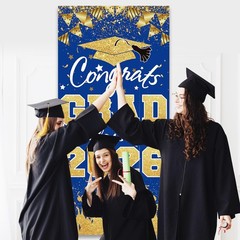 2026 Graduation Party Decorations – Blue Gold Congrats Grad Class of 2026 Ban…