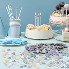 60g Love Heart Table Confetti 15mm Glitter Sequins Plastic AX/Glittering Silver