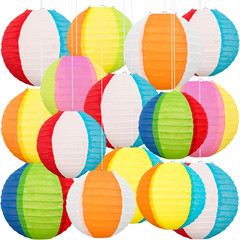 ‎ 15PCS Pool Party Decorations Beach Ball Paper Lanterns – Summer Luau Hawaiian