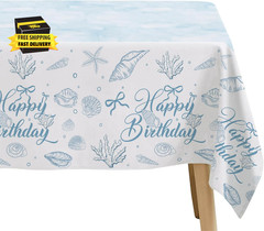 Seashell Party Tablecloth Decorations for the Summer Ocean Birthday Baby Shower
