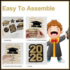 Graduation Decorations 2026-30pcs Black and Gold Graduation Table Decorations…