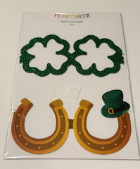 Year Cheer St. Patrick’s Day Party Glasses Irish Photo Props Shamrock Green NEW
