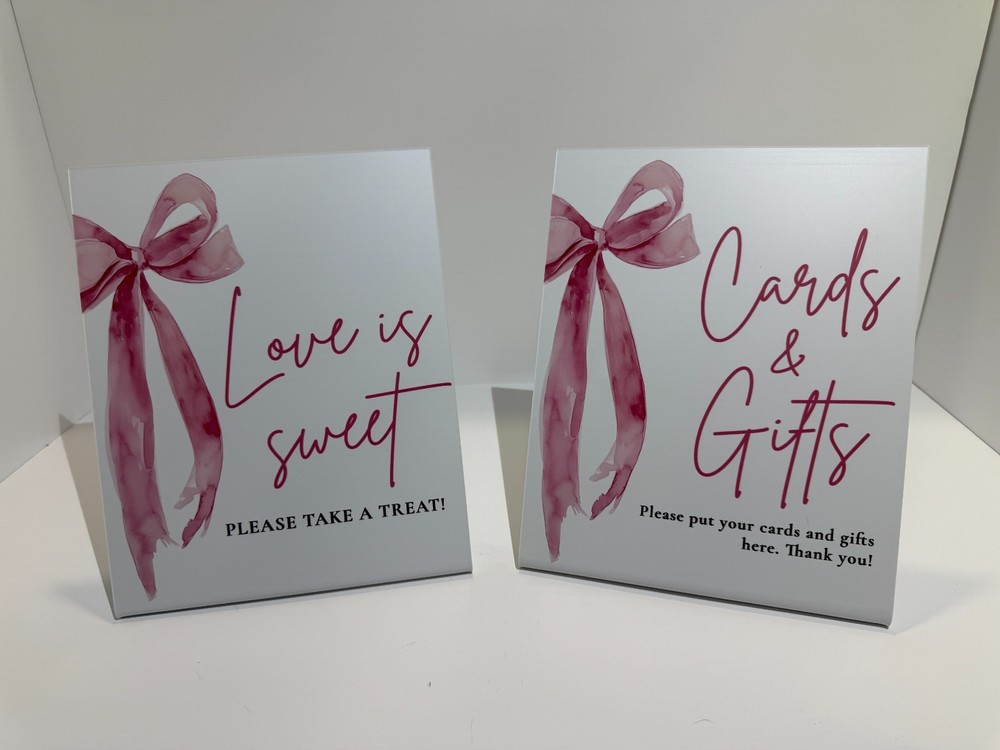 Party Table Signs for Gift Cards and Desserts
