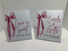 Party Table Signs for Gift Cards and Desserts
