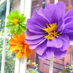 12inch -7inch Rainbow Paper Flower for Wall Carnival Rainbow Spring Flower Th…