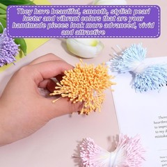 SynHHergyx 1200 Pcs Flower Stamens for Crafts, Artificial Mixed Color