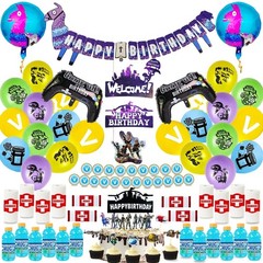 Happy Birthday Party Decor Fortnight Video Game Balloon kit for kids and gamers