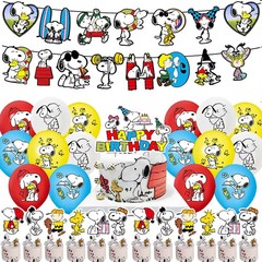 Peanuts Snoopy Birthday Party Set Balloons (16) Banner Cake & Cupcake Toppers 12