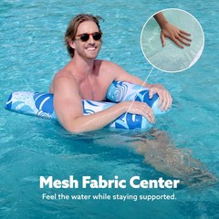 Hammock Pool Floats Adults, 4-in-1 Multi-Purpose Inflatable Pool Floaties PVC