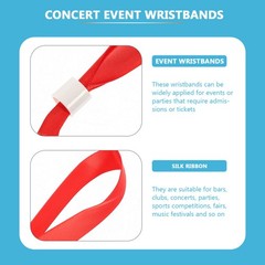 10Pcs Reusable Red Silk Wristbands for Concerts Event Wrist Strap Accessories