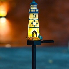 Energy Saving Solar Garden Lighthouse Light Waterproof LED Outdoor Decor