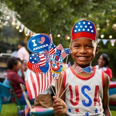 Independence Day Photo Booth Props with Sticks,Photo Booth Props,Patriotic