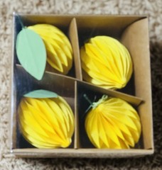 3-D PAPER Lemons 3″ SET 4 New