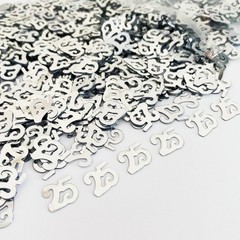 Silver Number 25 Confetti Sequins 25th Birthday Anniversary Party Decor