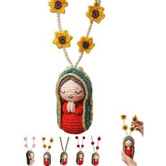 Virgin Mary Car Charm Handmade Religious Decoration for Vehicle For Dashboard