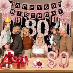 80th Birthday Decorations for Women,32PCS Party