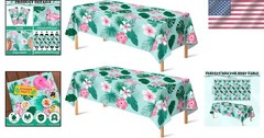 Stylish Hawaiian Themed Tablecloths (2 Pack) – 52 x 87 Inches, Easy Cleanup