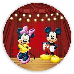 Round Mickey Mouse Minnie Backdrop Cover Birthday Photo Background Baby Shower