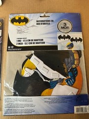 Batman Party Supplies by Design-ware Candles, Button, Party Game & Decoration