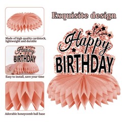 10 Pcs Rose Gold Birthday Honeycomb Centerpieces Table Topper Bday Decor