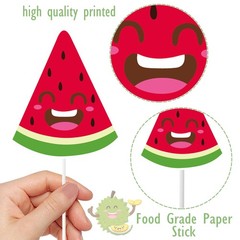 21pcs Fruit Party Decoration Set Fruit Theme Happy Banner Garland Cake Cupcak…