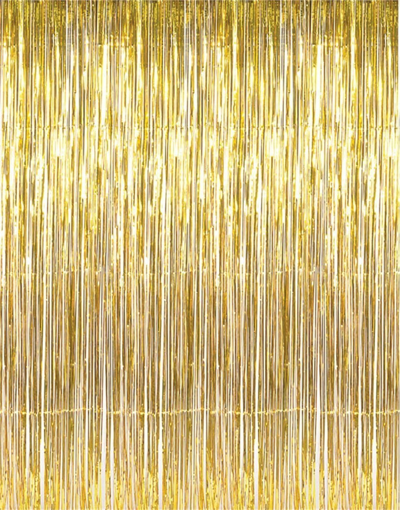 3.2 Ft X 9.8 Ft Metallic Tinsel Foil Fringe Curtains Party Photo Backdrop Party