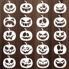 Halloween Pumpkins Face Stencils, 20pcs Pumpkin Face Stencils for Carving Pai…
