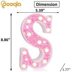 Led Marquee Letter Lights Pink Glitter Light Up Letters Alphabet Sign Battery Po