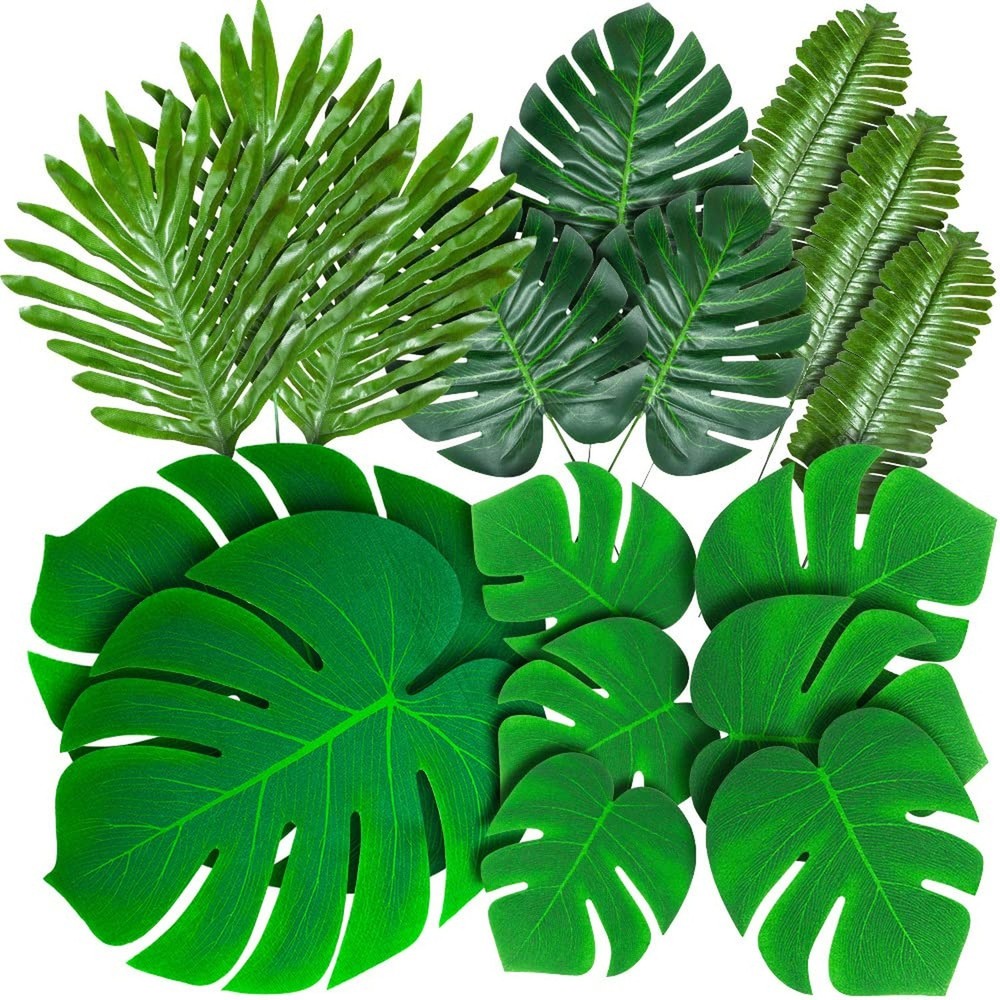 88 Pack Palm Leaves Tropical Palm Luau Party Monstera Stems for Safari Jungle…