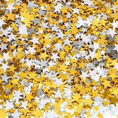 Star Confetti Glitter 60g Gold Silver 10mm 6mm Metallic Foil Party Decor