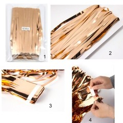 Rose Gold Tinsel Curtain Fringe Backdrop Happy Birthday Party Decoration Shimmer