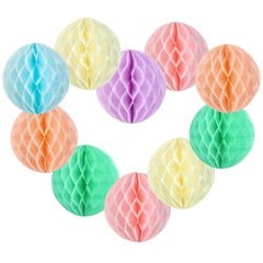 16 Set Hanging Honeycomb Decoration Pastel Rainbow Balls Macaron Birthday Party