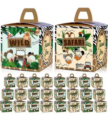 24 Pcs Jungle Mouse Safari Party Gift Boxes, Mouse Safari Birthday Party