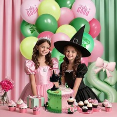 40inch 0-9 Digital bow aluminum foil balloon，36pcs 12» Pink and Green Witch …