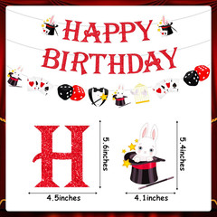 Magic Show Birthday Party Decorations – Happy Birthday Banner and Garland, Magic