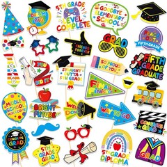 Colorful 5th Grade Graduate Photo Booth Props Graduation Party Decor 30 PCS