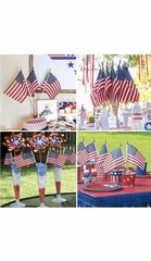 Mini USA Handheld Paper Flags on Wooden Sticks Patriotic Decor