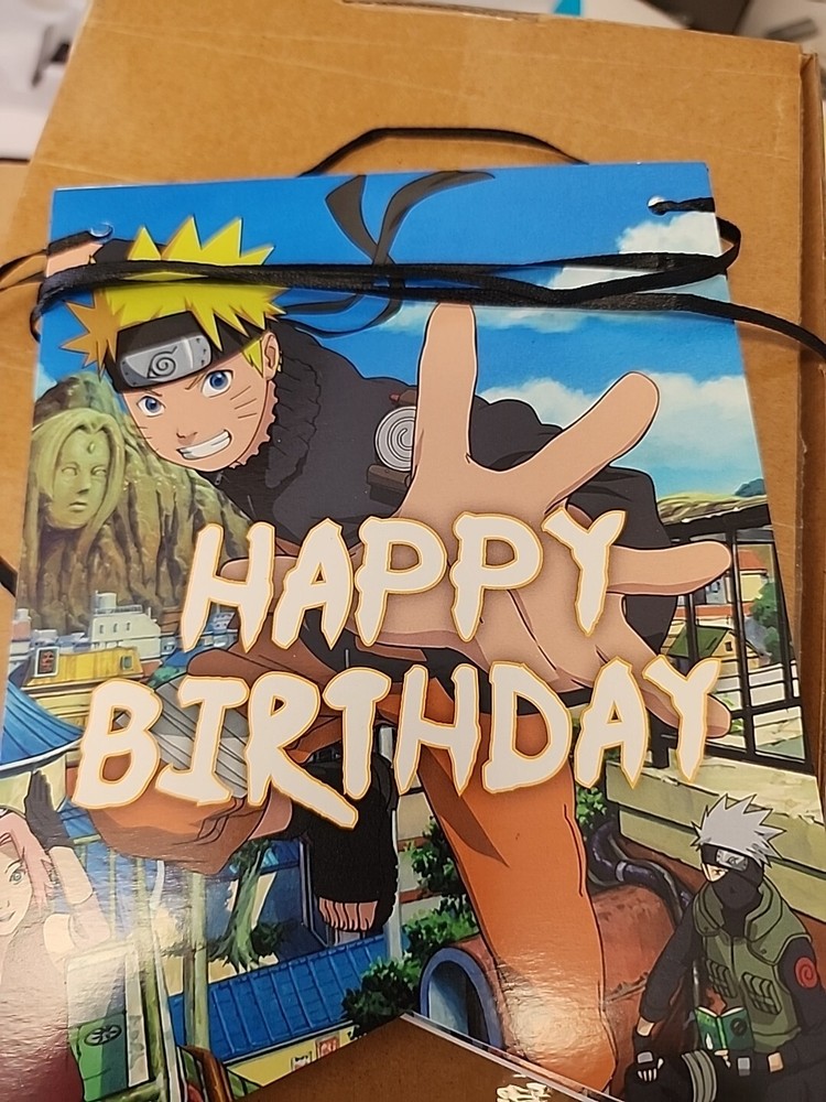 Pre Hung Anime Naruto Happy Birthday Banner 5 Inch X 7 Inch