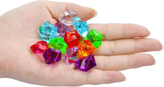 180-190pcs Multicolored Acrylic Fake Gems, Crushed Ice Rocks, Plastic Gems Jewel