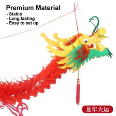 38Pcs Chinese New Year Decorations 2026 50in 3D Hanging Dragon Lanterns Set