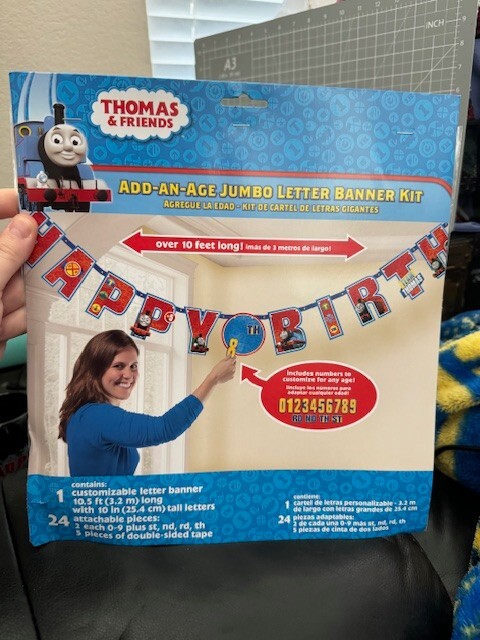 Thomas & Friends Add An Age Jumbo Letter Banner Kit Party Decoration New!!!