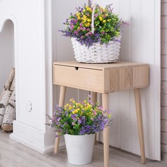 Hananona 24 Pcs Artificial Flowers Outdoor, Faux Artificial Plants UV Resista…