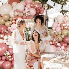 Blush Pink Nude Balloon Arch Kit, 148Pcs Dusty Pink Pastel Pink Brown White S…