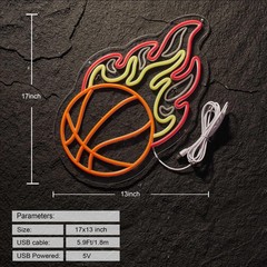 Basketball Neon Sign for Wall Décor Dimmable LED Bar Beer Neon Light USB Po