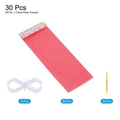 30Pcs Light Red Tassel Garland Banner with Rope