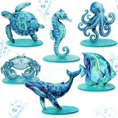 6 Sets Ocean Wooden Table Signs Beach Centerpiece Summer Under The Sea Decor …